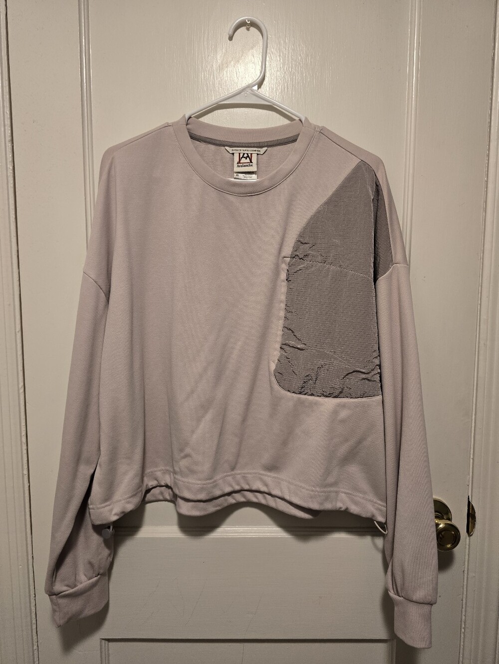 Avalanche Women's Crewneck Sweater in Light Lavender with Textured Front Pocket